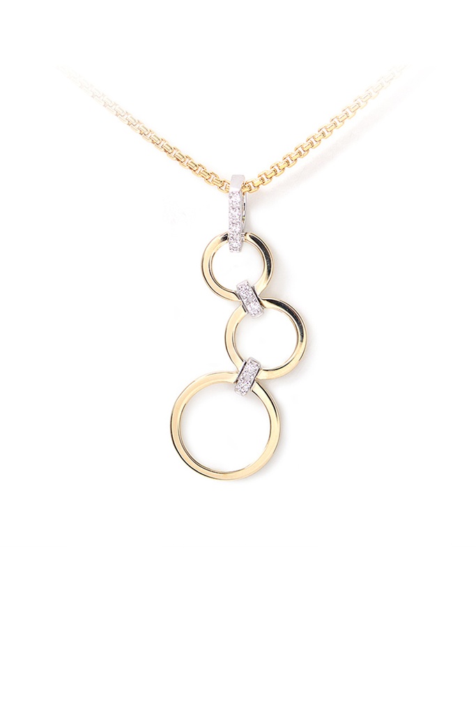 DIJE ICICLE  B4P HSI 1.5gr ORO AMARILLO/BLANCO 18K