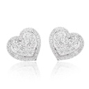 Aretes Halo "HEART" - DIAMANTE-0.40ct 2.0gr ORO BLANCO 18K
