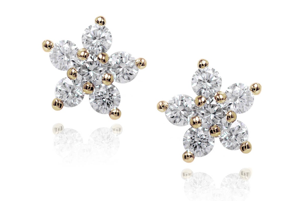 ARETES PETTITE FLOR 12B11P VS/G  1.20 18KY