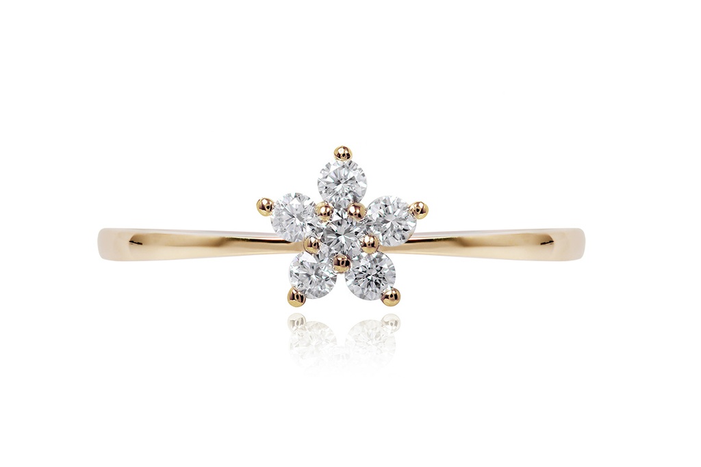 ANILLO PETTITE  FLOR 6B10P VS/G  0.70 18KY