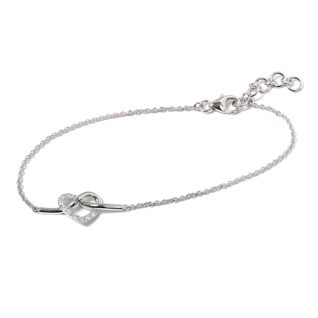 PULSERA HEART KNOT B10P 3.5gr ORO BLANCO 18K
