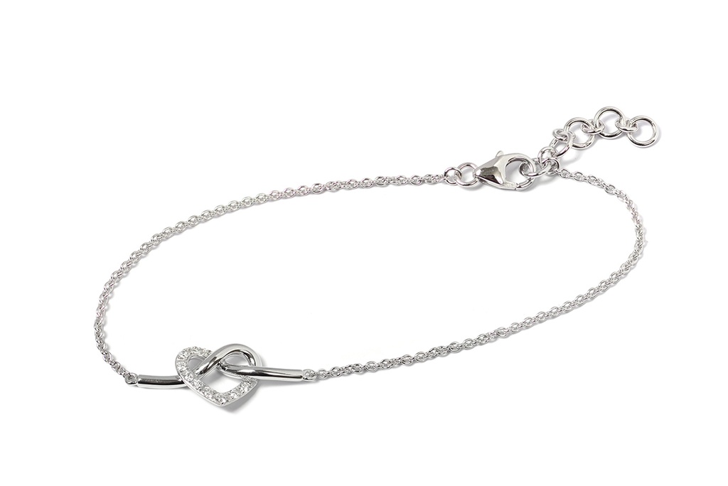 PULSERA HEART KNOT B10P 3.5gr ORO BLANCO 18K