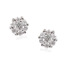 Aretes Pure Love “CLUSTER“ - DIAMANTES 0.15ct HSI 1.05gr. ORO BLANCO 18K