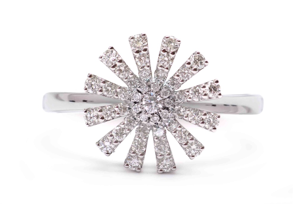 Anillo “MARGHERITA“ - Oro 18k blanco - 0.36ct