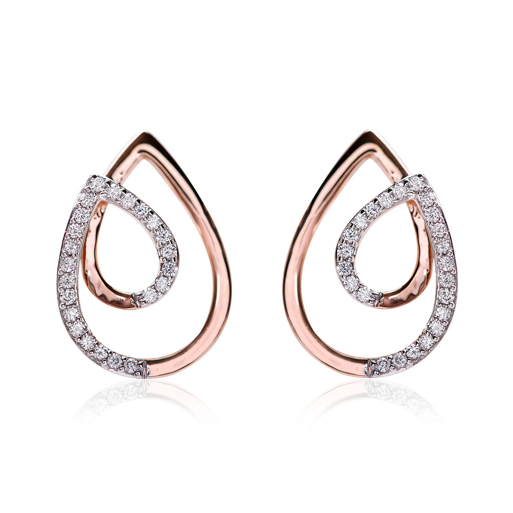 ARETES SPLASH B12P VS/G 2.1gr ORO ROSA/BLANCO 18K
