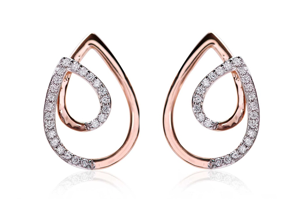 ARETES SPLASH B12P VS/G 2.1gr ORO ROSA/BLANCO 18K