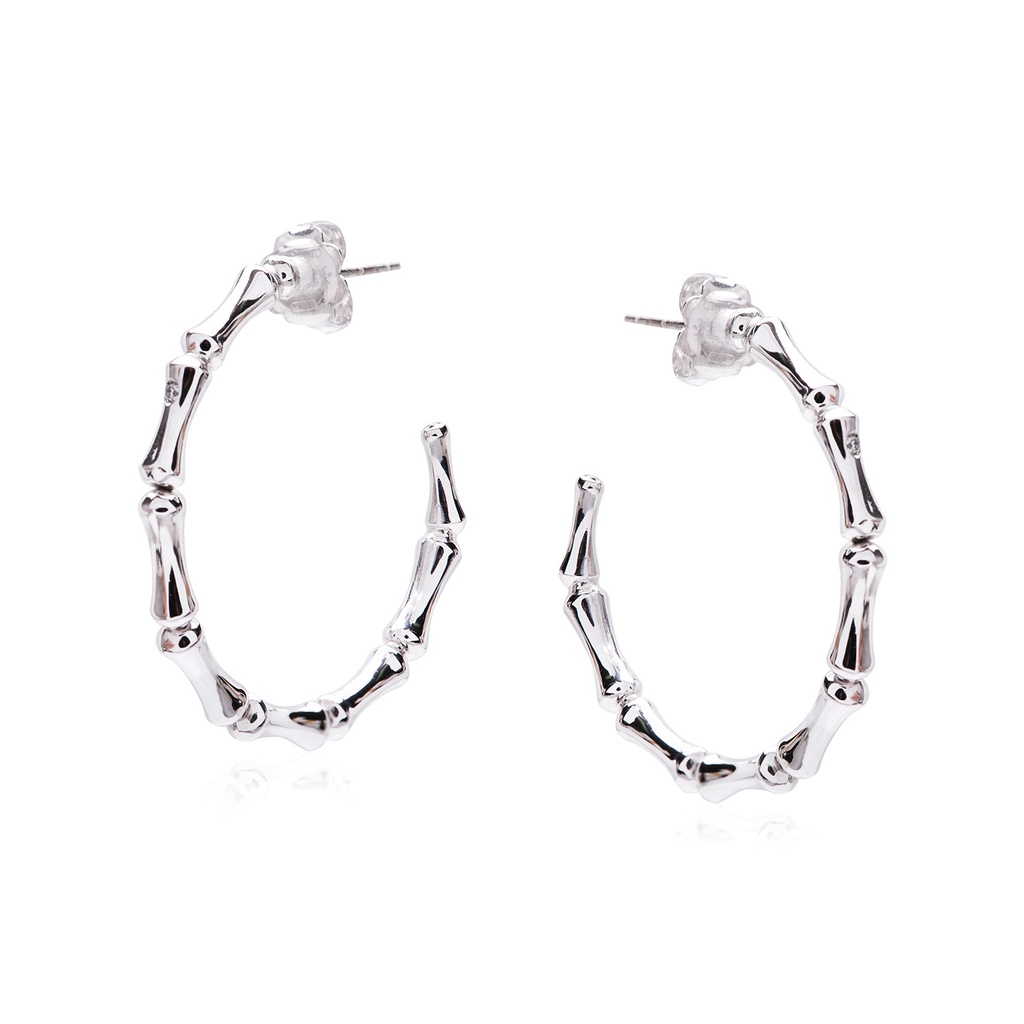 ARETES BAMBOO MED P&B .02 CTW 5.60 18KW