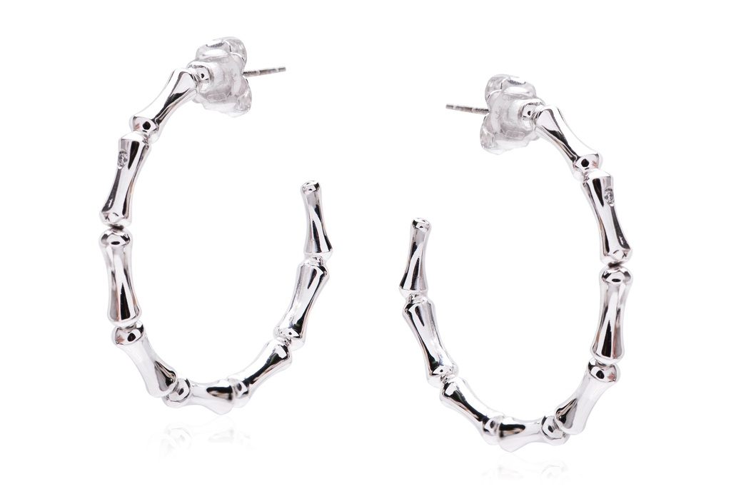 ARETES BAMBOO MED P&B .02 CTW 5.60 18KW