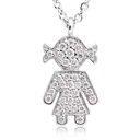 GARG C/DIJE GIRL/PAVE B21P 4.5gr. 39/42cm. ORO BLANCO 18K