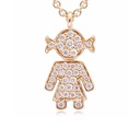 GARG C/DIJE GIRL/PAVE B21P 4.5gr. 39/42cm. ORO AMARILLO 18K