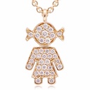 GARG C/DIJE GIRL/PAVE B21P 4.5gr. 39/42cm. ORO AMARILLO 18K