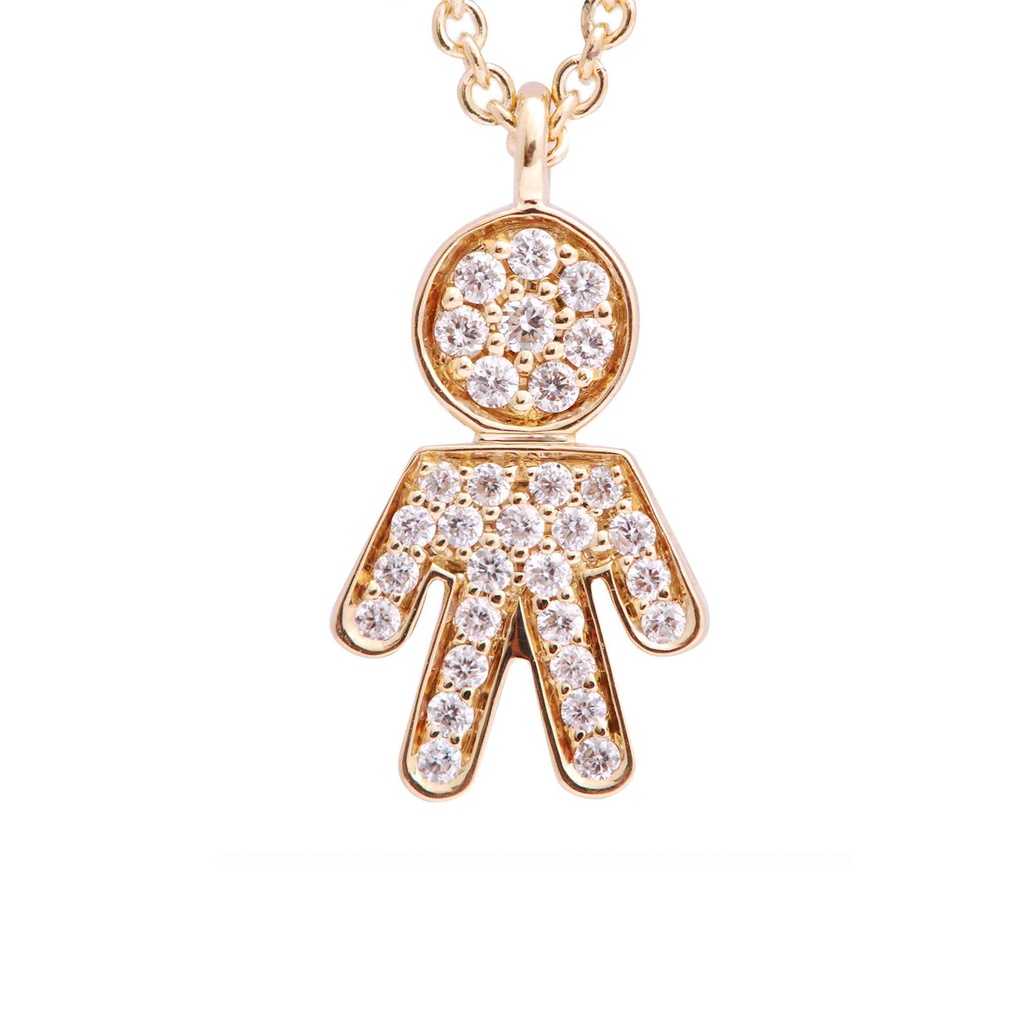 GARG C/DIJE BOY/PAVE B17P 4.2gr. 39/42cm. ORO AMARILLO 18K