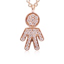 GARG C/DIJE BOY/PAVE B17P 4.3gr. 39/42cm. ORO ROSA 18K