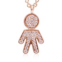 GARG C/DIJE BOY/PAVE B17P 4.3gr. 39/42cm. ORO ROSA 18K