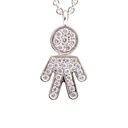 GARG C/DIJE BOY/PAVE B17P 4.5gr. 39/42cm. ORO BLANCO 18K