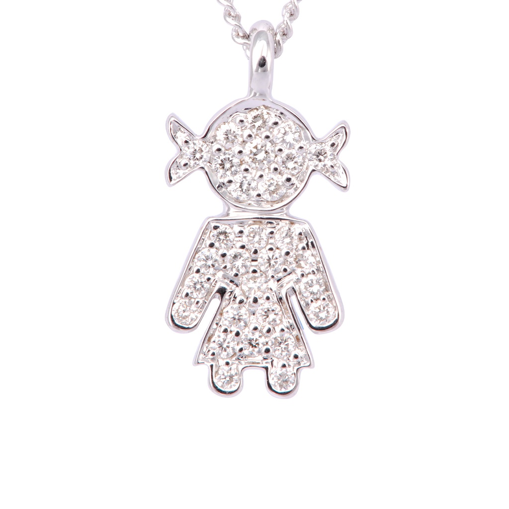 GARG C/DIJE PURITY/GIRL B12P 2.7gr. 42cm. ORO BLANCO 18K