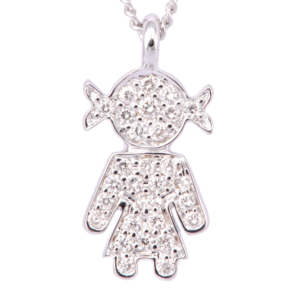 GARG C/DIJE PURITY/GIRL B12P 2.7gr. 42cm. ORO BLANCO 18K