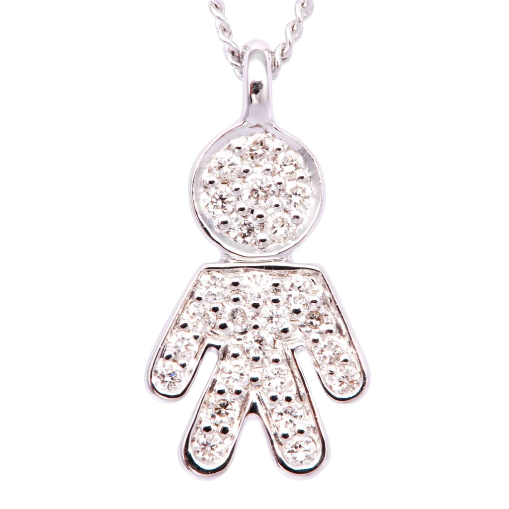 GARG C/DIJE PURITY/BOY B12P 2.7gr. 42cm. ORO BLANCO 18K