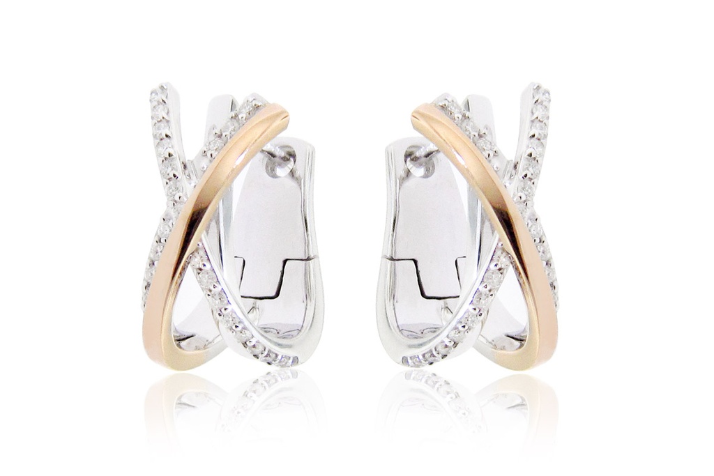 ARETES BEAUTY B35P 10.0gr ORO BLANCO/ROSA 18K