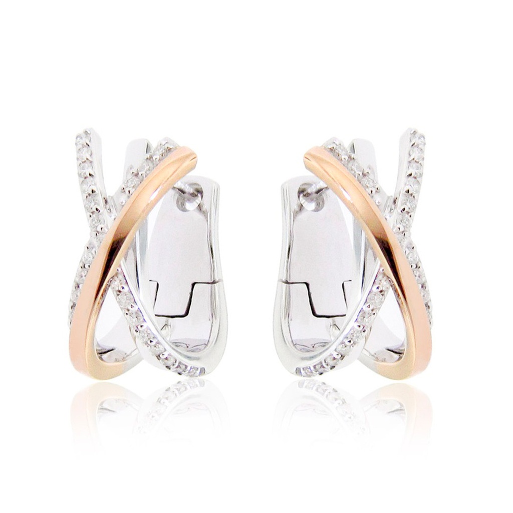 ARETES BEAUTY B35P 10.0gr ORO BLANCO/ROSA 18K
