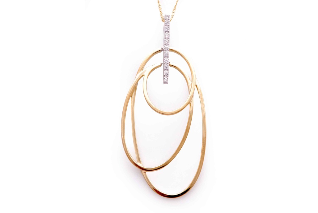 DIJE ORBITAL B8P 5.3gr ORO AMARILLO/BLANCO 18K