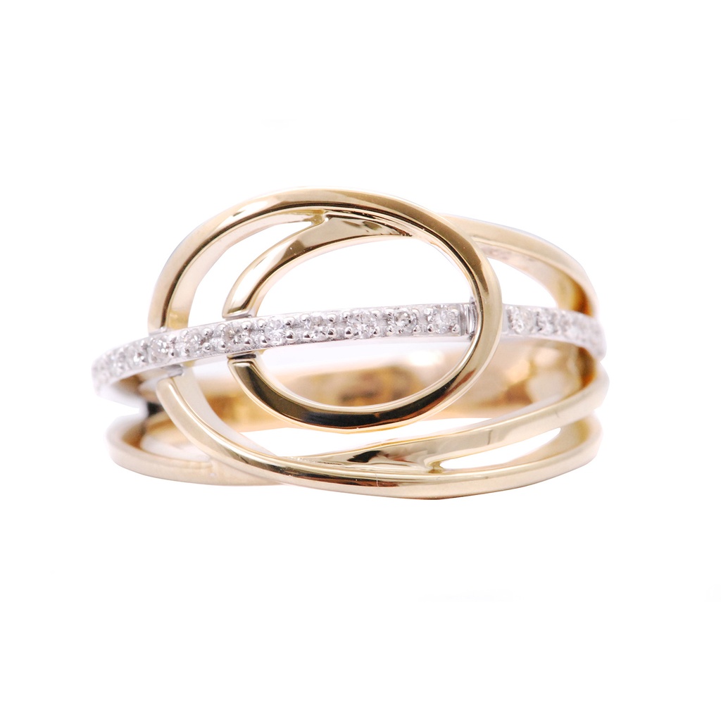 ANILLO ORBITAL B12P 5.6gr ORO AMARILLO/BLANCO 18K