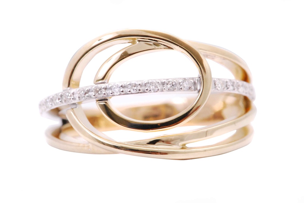 ANILLO ORBITAL B12P 5.6gr ORO AMARILLO/BLANCO 18K