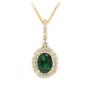 Gargantilla Frame "HALO OVAL" - ESMERALDA/Oval 0.89ct 24-DIAMANTES 0.34ct 3.4gr 42cm ORO AMARILLO18K