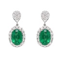 Aretes HALO 2-ESMERALDAS-1.26Ct DIAMANTE-0.50Ct GVS 3.7gr 18KW