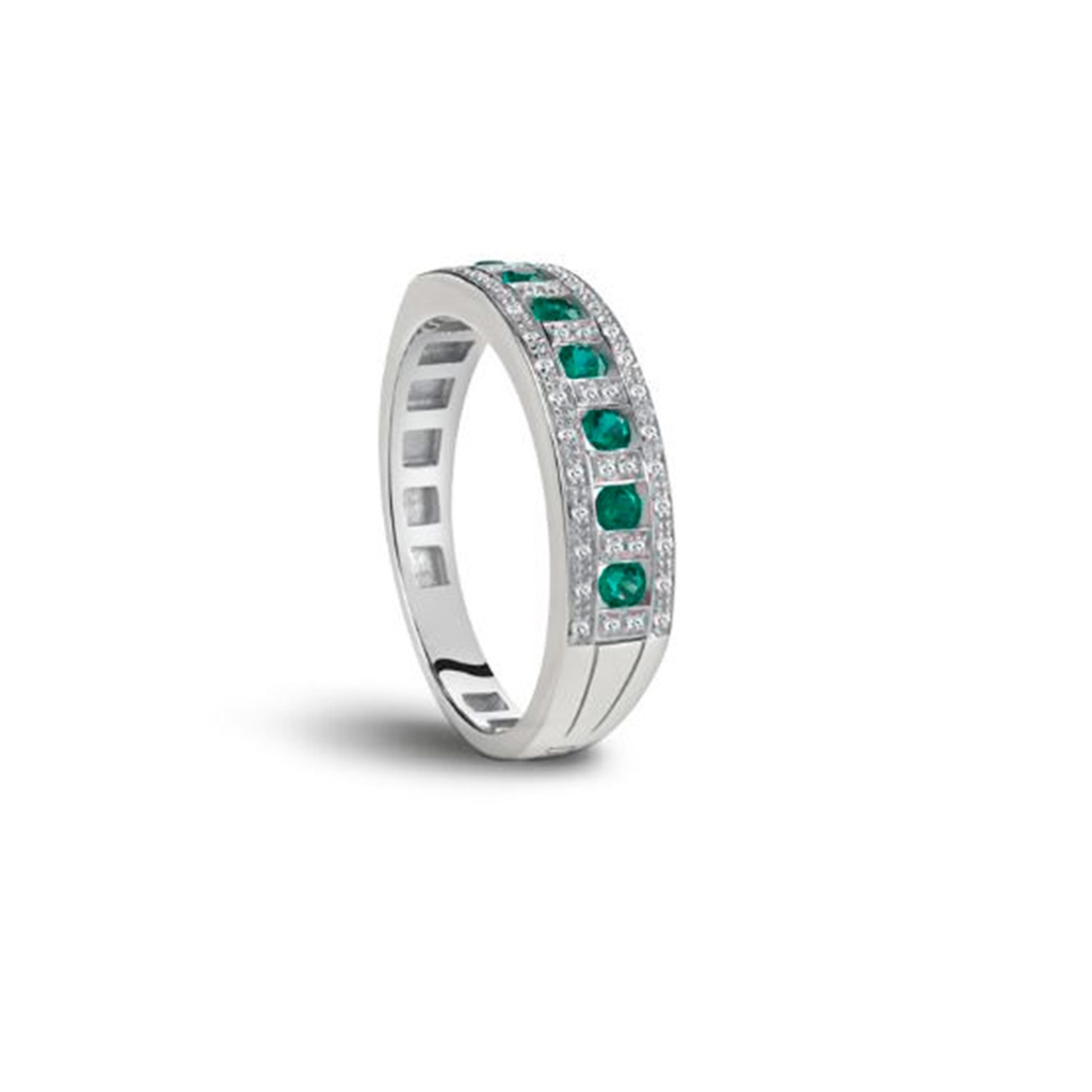 ANILLO DAMIANI BELLE EPOQUE E21P B12P 4.1gr ORO BLANCO 18K