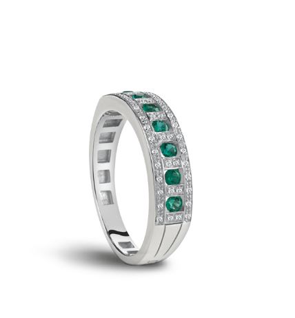 ANILLO DAMIANI BELLE EPOQUE E21P B12P 4.1gr ORO BLANCO 18K