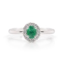 ANILLO HALO B14P FSI ESMERALDA-OV28P 3.2gr. ORO BLANCO 18K