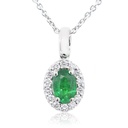 GARG C/DIJE HALO B15P FSI ESMERALDA-OV37P 3.5gr. 39/42cm. ORO BLANCO 18K