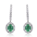 ARETES HALO B38P FSI ESMERALDA-OV62P 2.9gr ORO BLANCO 18K