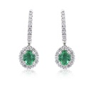 ARETES HALO B38P FSI ESMERALDA-OV62P 2.9gr ORO BLANCO 18K