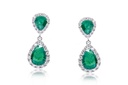 Aretes CELLINI 4-ESMERALDAS-1.57Ct Diamantes-0.28Ct VSG 18KW