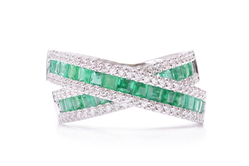 ANILLO ‘SELIG’ ESMERALDAS B58P 10.7gr 18KW