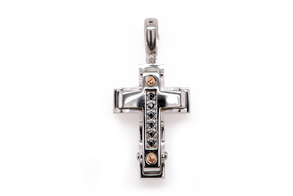 CRUZ UOMO ESPINELAS 30X18MM 18KC 8.5