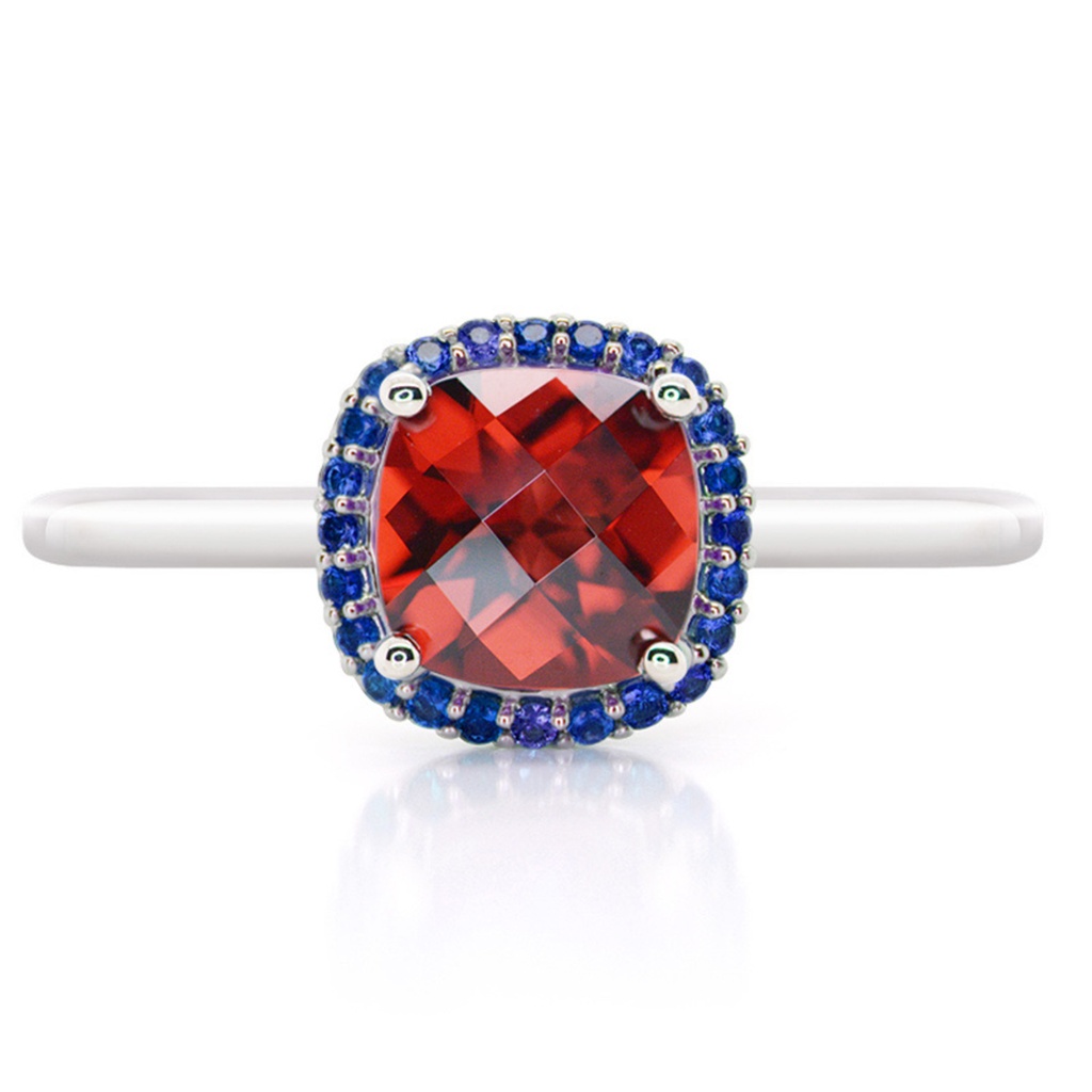 ANILLO BERRY GRANATE-7X7 ZAFIRO B4P 4.18 18KW