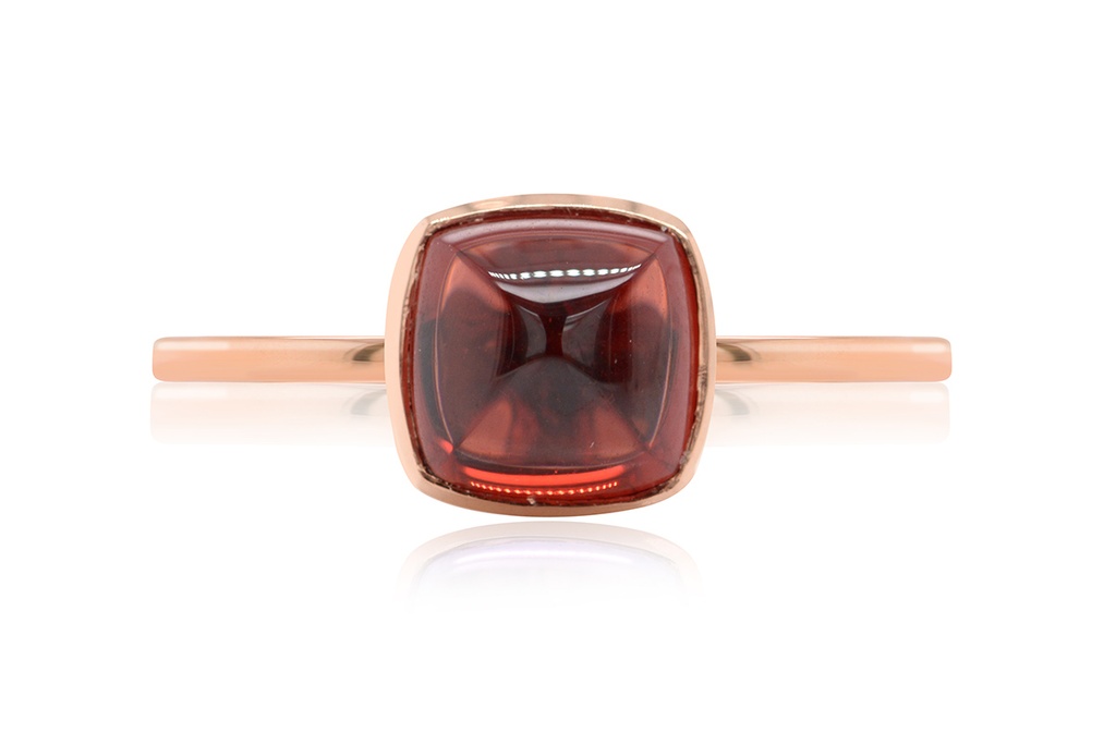 Anillo LAS FLORES-GRANATE Cushion 18KR
