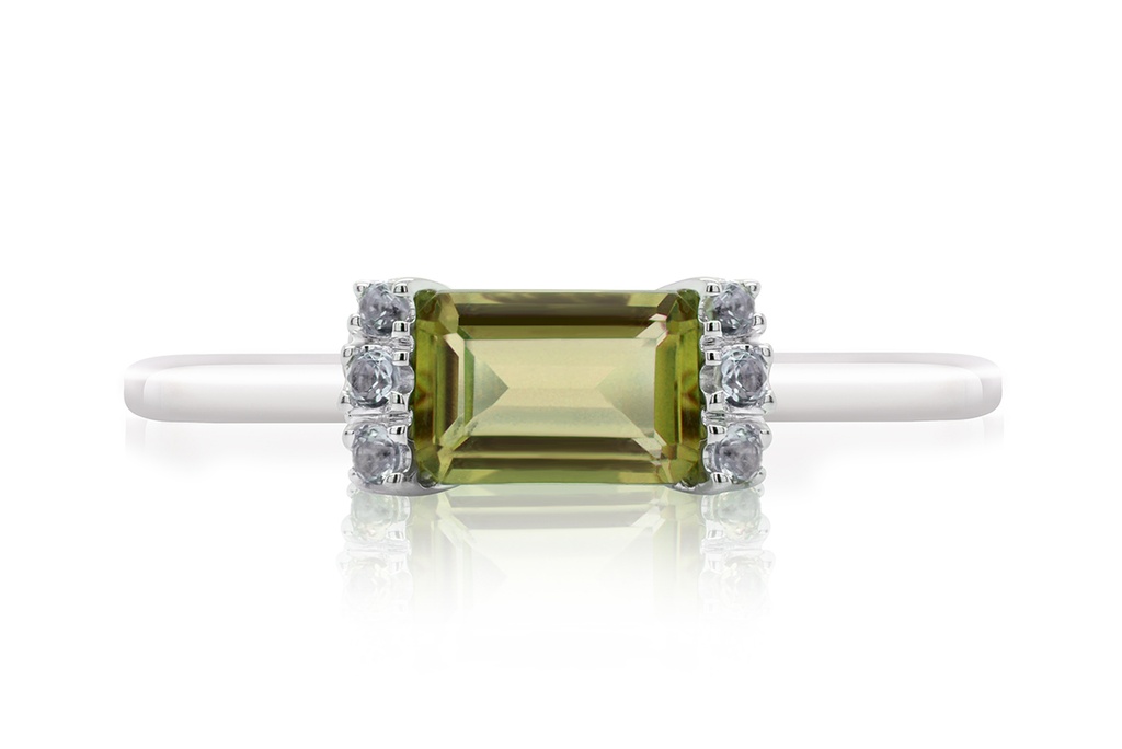 ANILLO LAS FLORES -PERIDOT 6TOPSKY 1.60 18KW
