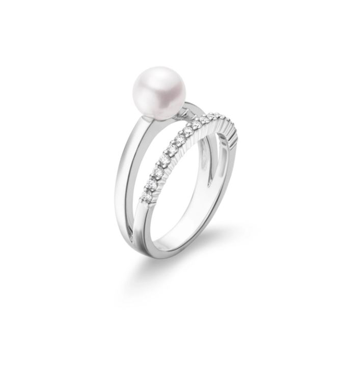 ANILLO MIKIMOTO AKOYA A+ 7MM B23P ALTAR 18KW 