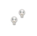 ARETES MIKIMOTO STUD AKOY 7-7.5MM*A+ B10P 2.2gr 18KY 