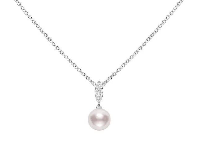 Gargantilla c/Dije MIKIMOTO 7.5MM AKOYA A+ B9P 5.4gr 18KW