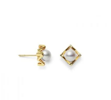 ARETES MIKIMOTO M" AKOYA 6.25MM A+" 18KY 3.9
