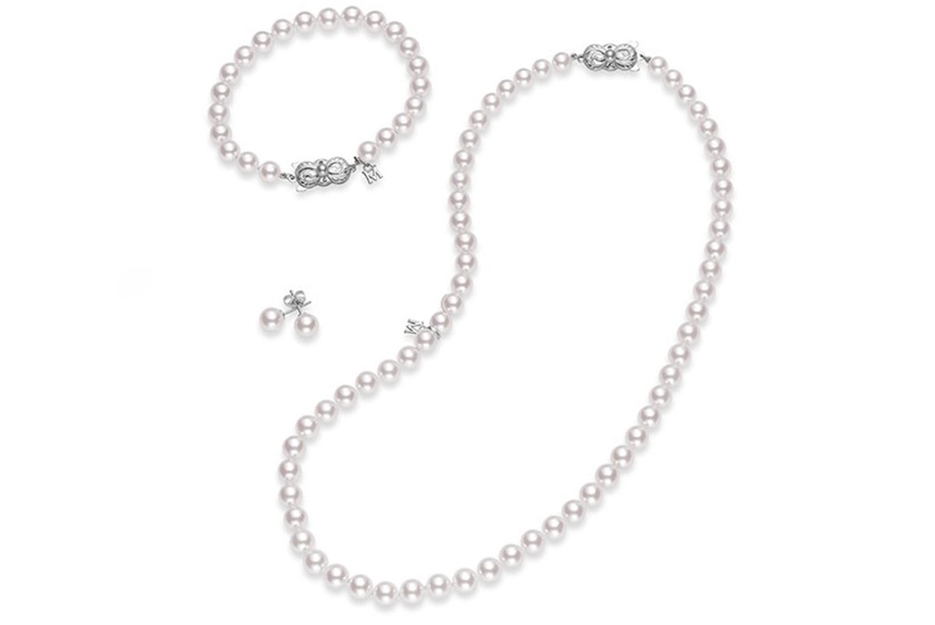JUEGO MIKIMOTO GAR/AR/PUL AKOYA 6-7MM*A1 45.0gr 18KW