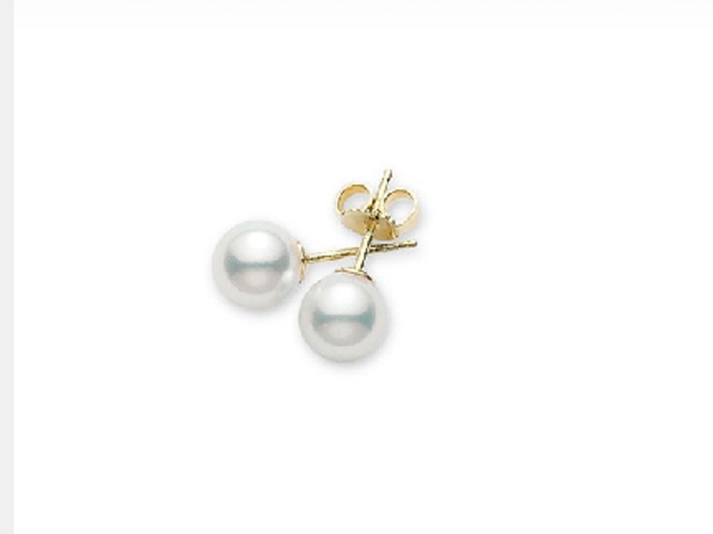 ARETES MIKIMOTO AKOYA/BLANCA 8-8.25MM*A+ 2.4gr 18KY 