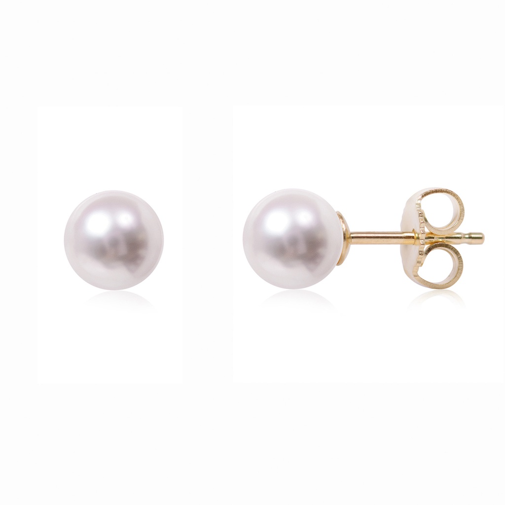 ARETES MIKIMOTO AKOYA/BLANCA 6-6.5MM*A+ 1.40 18KY