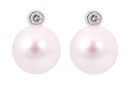Aretes PERLA-AKOYA/6mm DIAMANTE-0.04Ct 1.3gr 18K
