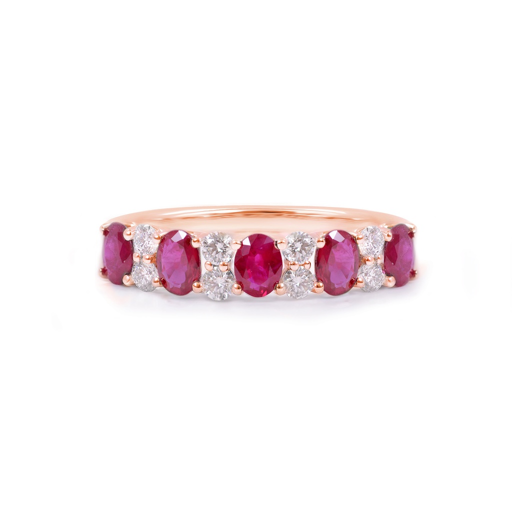 Anillo CELLINI Rubí-1.02Ct Diamante-0.26Ct GVS 18KR